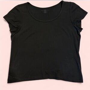 Brandy Melville Black Fitted Crop T-Shirt